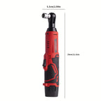 LYUWO 1 Set 12V Cordless Electric Wrench, 45NM 3/8'' Ratchet, Illuminated Remove Screws & Nuts Automotive Repair Tool, Right Angle Wrench, Power Tools