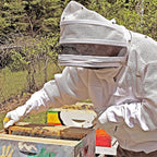 pro level triple layer white ventilated beekeeping jacket with easy open veil, removable fencing hood and sting proof breathable cool mesh for beekeeper comfort (5x-large)