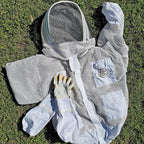 pro level triple layer white ventilated beekeeping jacket with easy open veil, removable fencing hood and sting proof breathable cool mesh for beekeeper comfort (5x-large)