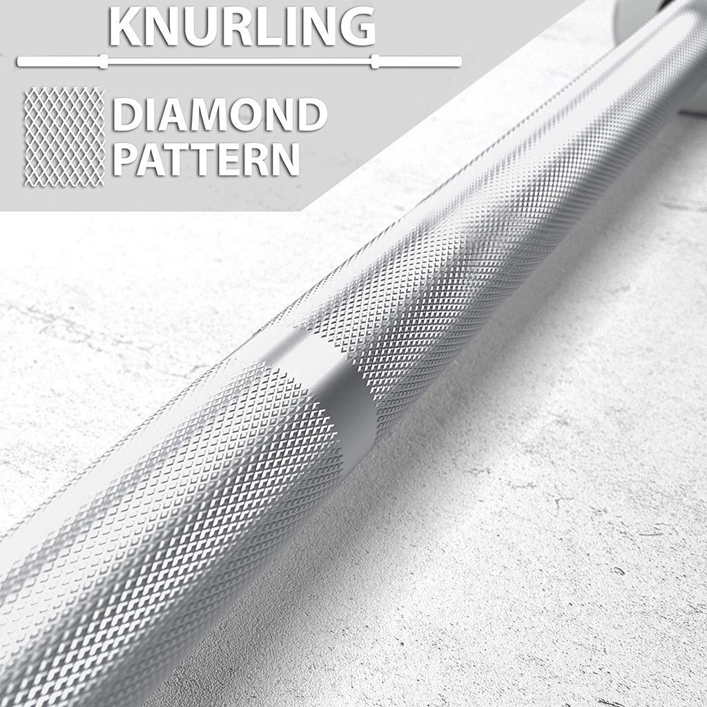 Pgyong 86 inch Olympic Bar Weightlifting Barbell Bar for Home Gym Exercise, Silver(2-Inch)