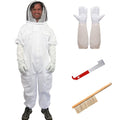 beekeeping suit for women/men,xxl professional beekeeper suit with ventilated veil hood, beekeeper costume for adult bee keepers suit, bee suit with gloves,beehive j hook and beekeeping brush