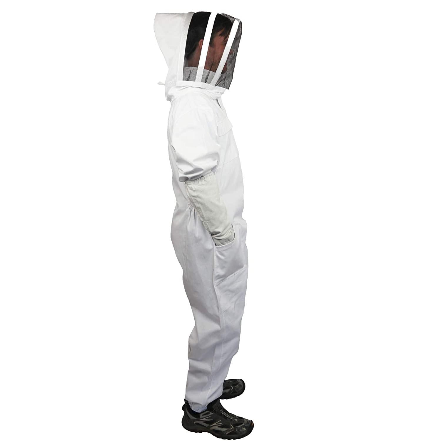 beekeeping suit for women/men,xxl professional beekeeper suit with ventilated veil hood, beekeeper costume for adult bee keepers suit, bee suit with gloves,beehive j hook and beekeeping brush
