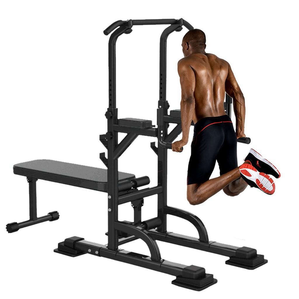 Yohome Workout Dip Station Sit Up Bench Adjusting Height Home Gym Pulls Up Dip Station