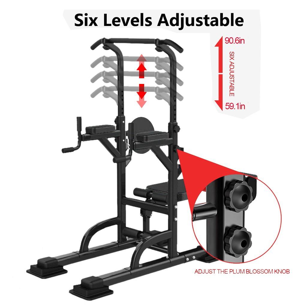 Yohome Workout Dip Station Sit Up Bench Adjusting Height Home Gym Pulls Up Dip Station