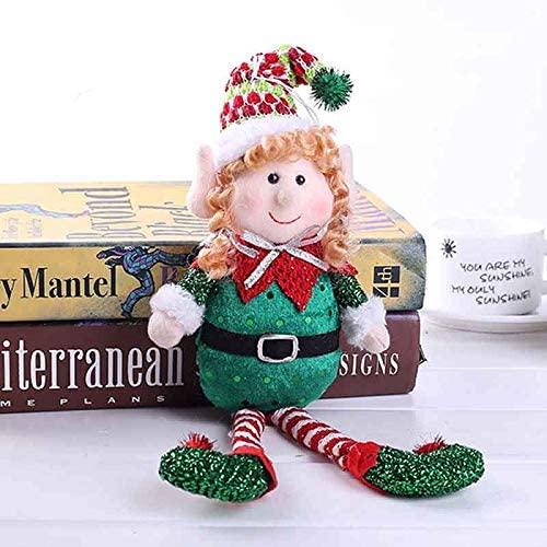 JJKFQ Christmas Decoration Doll Cute Red and Green Long-Legged Elf Doll Gifts Room Decoration Birthday Party Gifts Xmas Home Decor