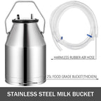 vevor electric milking machine 1440 rpm 5-8 cows per hour milker machine 0.55 kw milking equipment with 25l 304 stainless steel bucket single cow milking machine bucket milker for cows