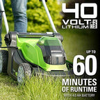Greenworks 40V 17-Inch Cordless Lawn Mower 4Ah Battery and Charger MO40B411
