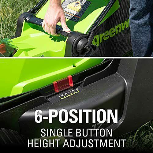 Greenworks 40V 17-Inch Cordless Lawn Mower 4Ah Battery and Charger MO40B411