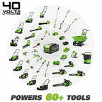 Greenworks 40V 17-Inch Cordless Lawn Mower 4Ah Battery and Charger MO40B411