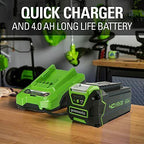 Greenworks 40V 17-Inch Cordless Lawn Mower 4Ah Battery and Charger MO40B411
