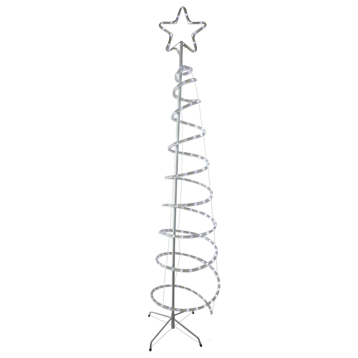 7? LED White Spiral Rope Light Tree with Star Tree Topper