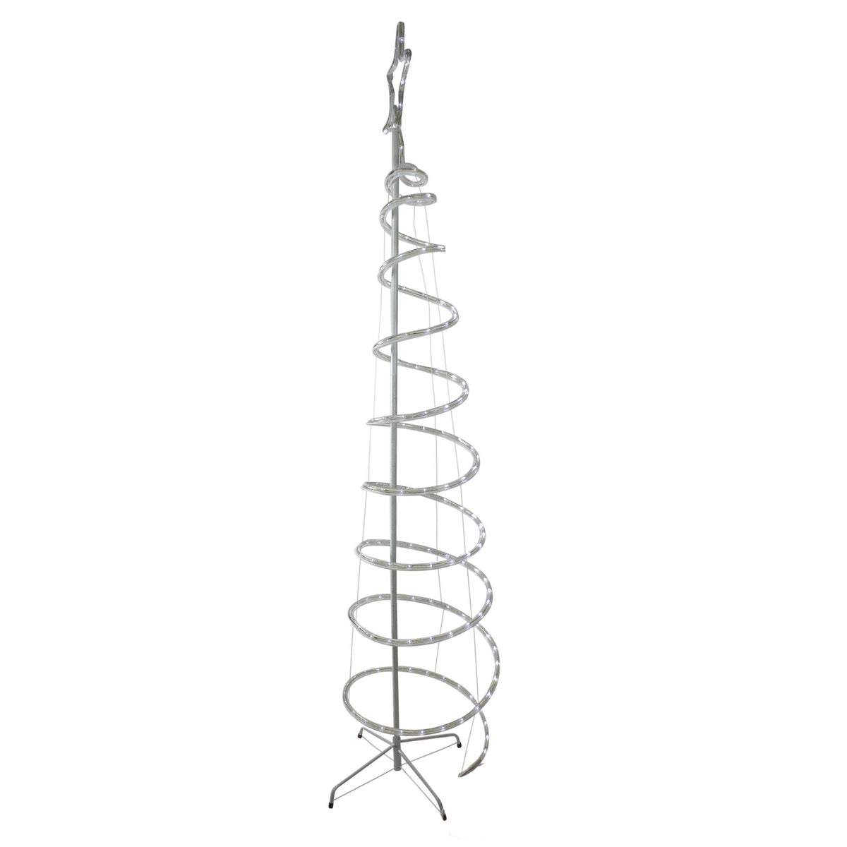 7? LED White Spiral Rope Light Tree with Star Tree Topper