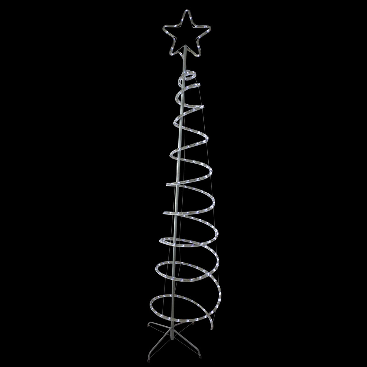 7? LED White Spiral Rope Light Tree with Star Tree Topper