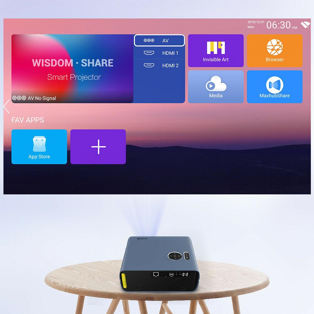 eug smart android 9.0 projector native 1080p home theater bt 5.0 airplay tv hdmi