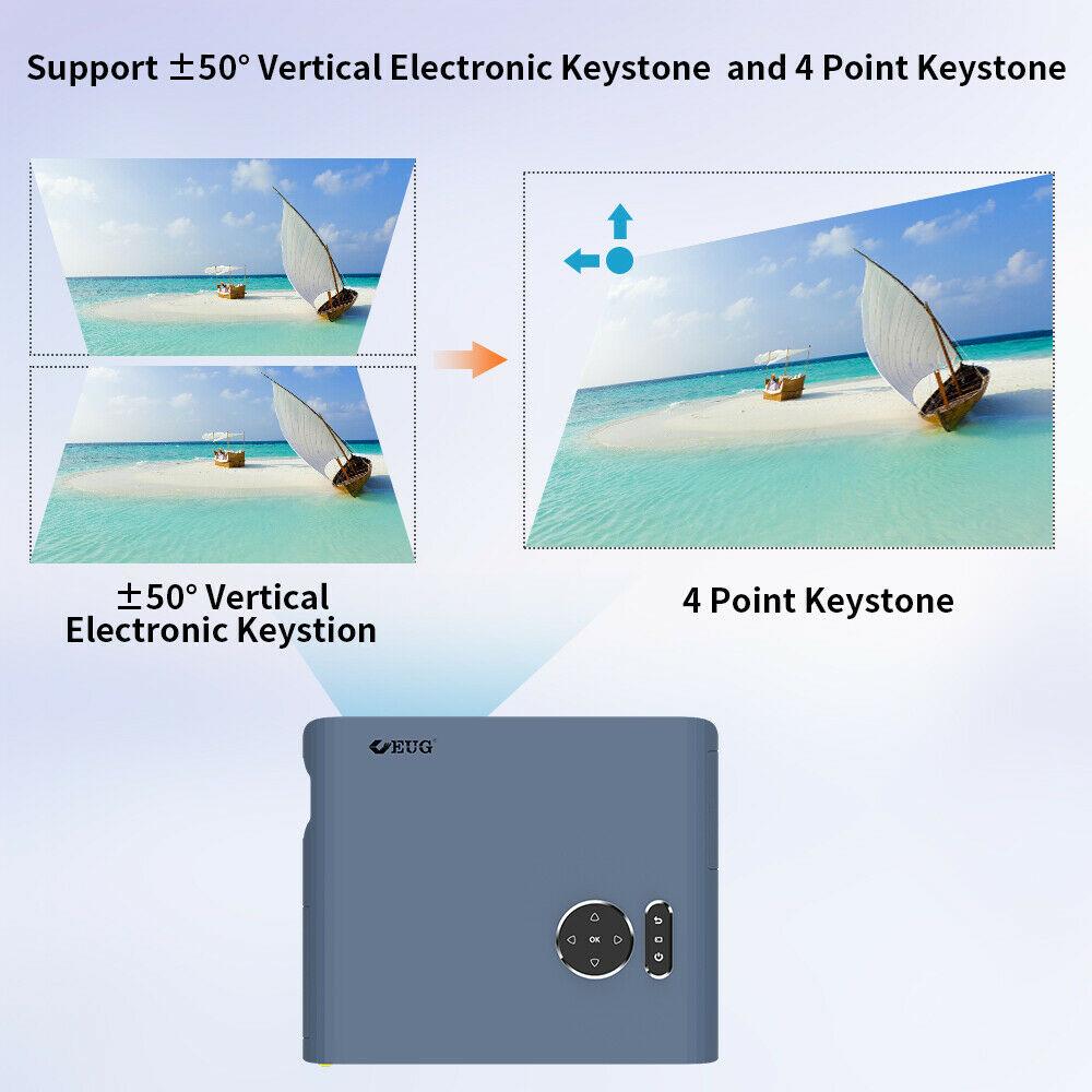 eug smart android 9.0 projector native 1080p home theater bt 5.0 airplay tv hdmi