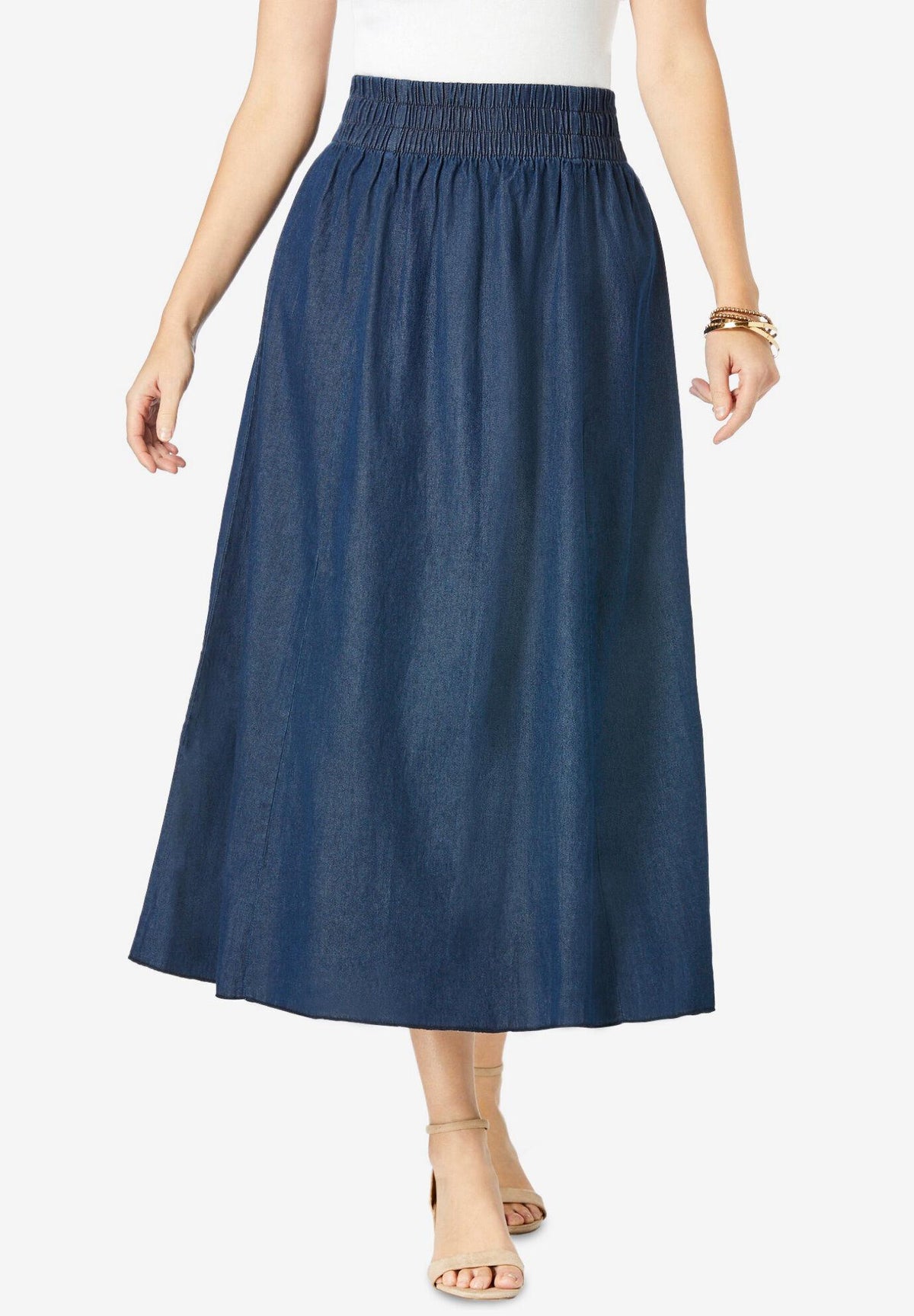 chambray maxi skirt