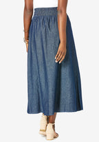 chambray maxi skirt