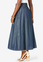 chambray maxi skirt