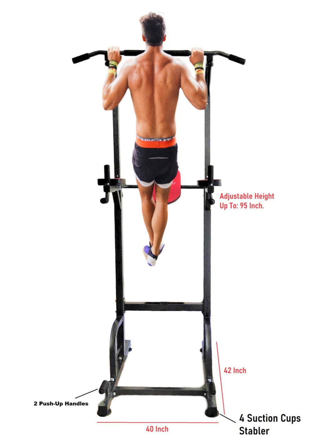 X Factor Power Tower Pull Up Station VKR Home Gym with Push-Up, Pull-Up &amp; Dip Stations Strength Training Adjustable Height