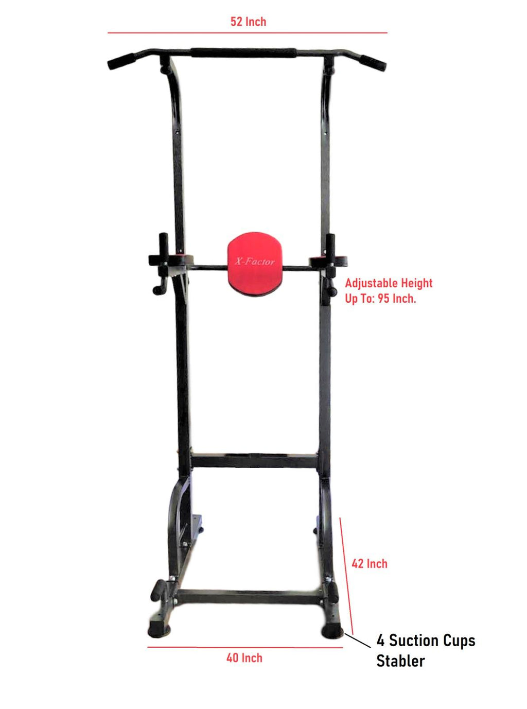 X Factor Power Tower Pull Up Station VKR Home Gym with Push-Up, Pull-Up &amp; Dip Stations Strength Training Adjustable Height