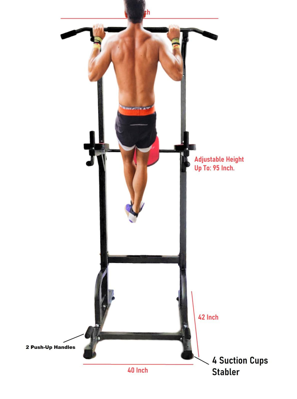 X Factor Power Tower Pull Up Station VKR Home Gym with Push-Up, Pull-Up &amp; Dip Stations Strength Training Adjustable Height