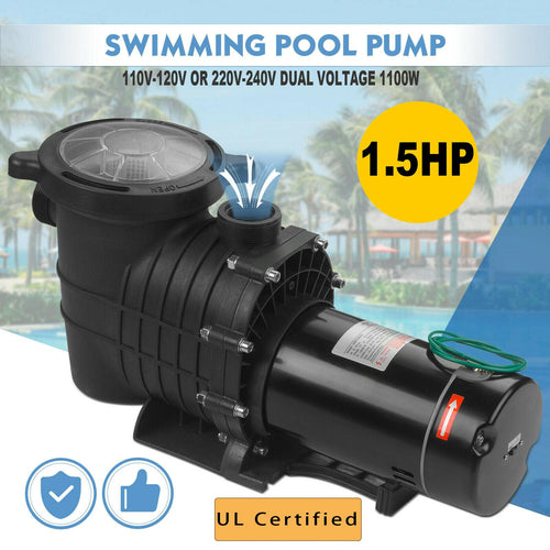 1.5 hp swimming pool spa water pump 110 volt outdoor above ground strainer motor