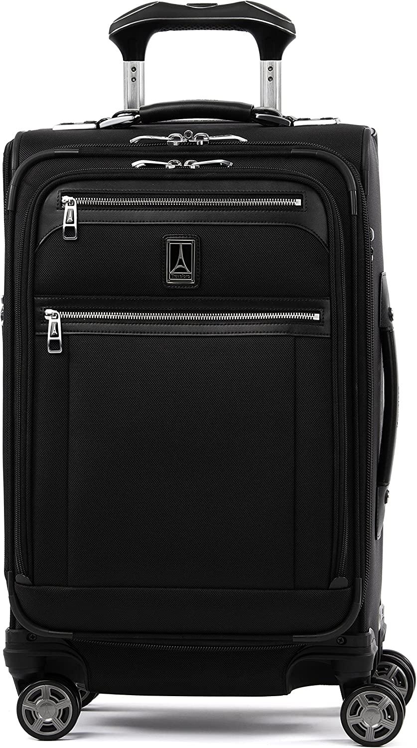 Platinum Elite Softside Expandable Spinner Wheel Luggage, Shadow Black, Carry-On 21-Inch