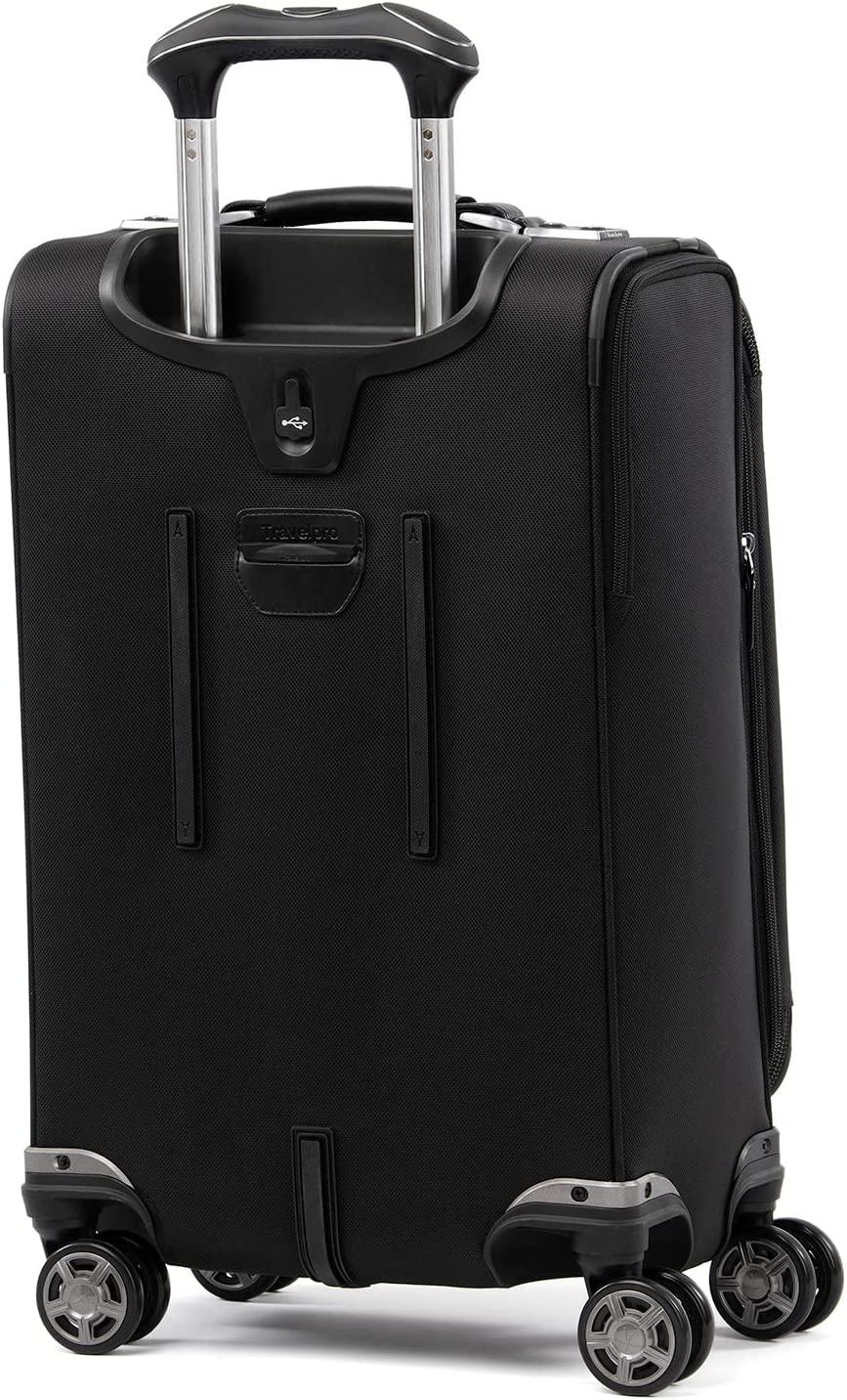 Platinum Elite Softside Expandable Spinner Wheel Luggage, Shadow Black, Carry-On 21-Inch