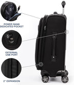 Platinum Elite Softside Expandable Spinner Wheel Luggage, Shadow Black, Carry-On 21-Inch