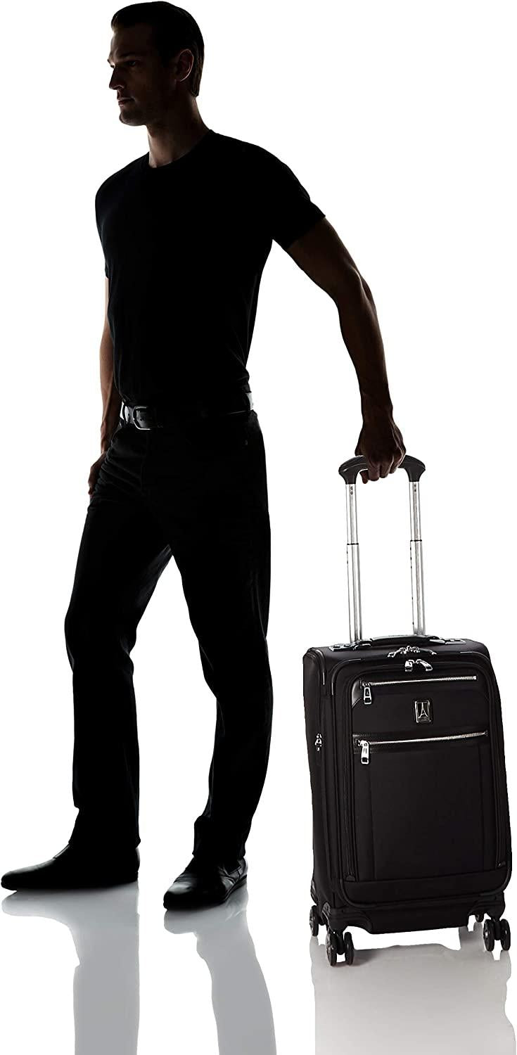 Platinum Elite Softside Expandable Spinner Wheel Luggage, Shadow Black, Carry-On 21-Inch