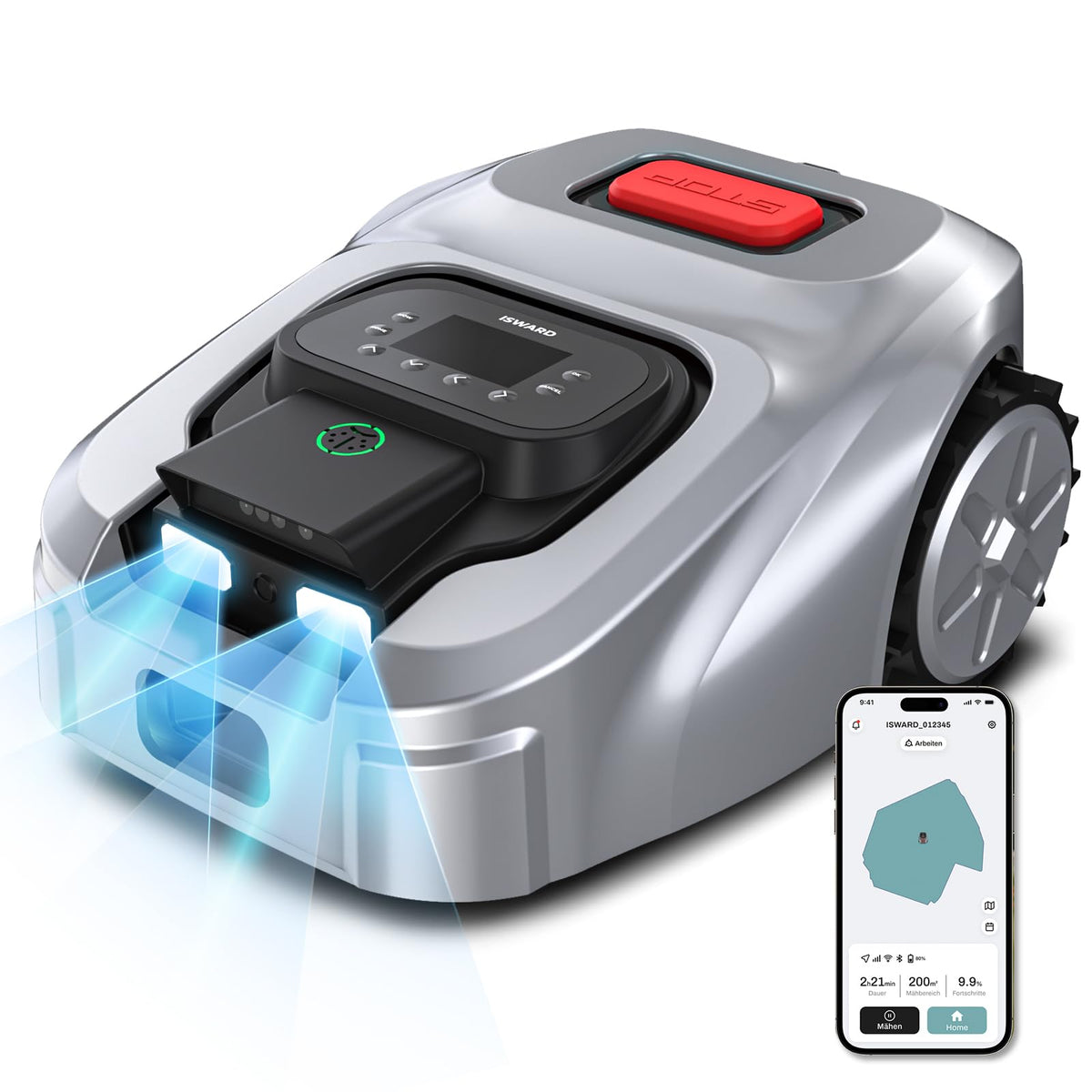 GS Robot Lawn Mower, Perimeter Wire RTK+ AI Vision Robotic Lawnmower for 0.25 Arce, Zero-EdCutting, Automated Mapping, APP Control, 3D Obstacle Avoidance, 60% Slope