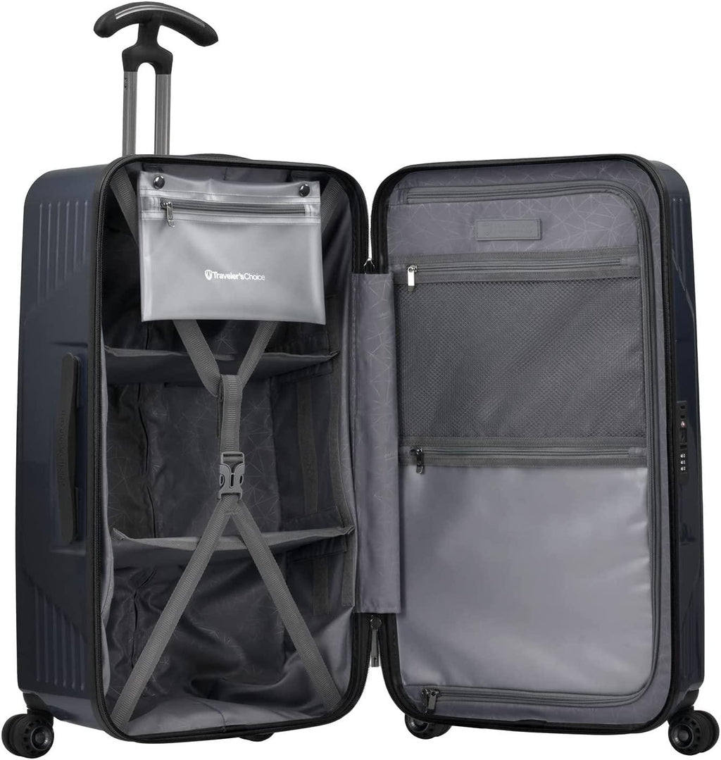 Ultimax II 26" Medium Trunk Spinner Luggage, Matte Navy, Checked Inch
