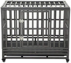 LUCKUP Heavy Duty Dog Crate Strong Metal Kennel and Crate for LarDogs,Easy to Assemble with Four Wheels