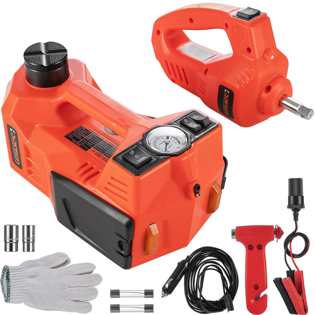 5Ton 12V Electric Hydraulic Car Floor Jack Kit Lift Impact Wrench for SUV MPV