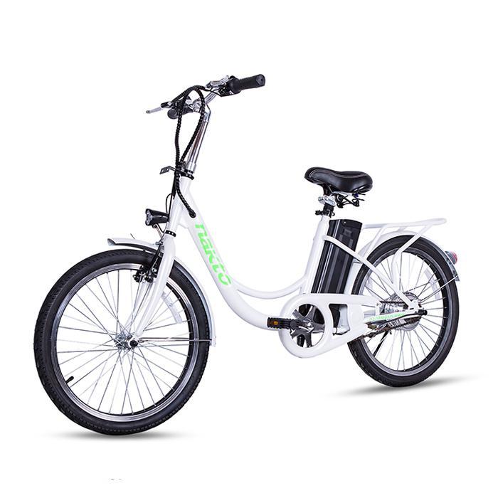 Elegance 250 W 36 V 10 Ah City Electric Bike, Electric Bicycles E-bike for Adult Ebike 10 Ah Lithium Battery, Digital Adjustable Speed, Removable Battery Pedal Assist Power, 22 In., White