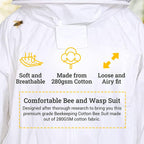 beeattire bee suit with round hood - cotton thick sting-less protection pro beekeeper suit beekeeper costume adult bee keeper costume beekeeping suit bee keeper suit ykk zippers (2xl)