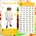 beeattire bee suit with round hood - cotton thick sting-less protection pro beekeeper suit beekeeper costume adult bee keeper costume beekeeping suit bee keeper suit ykk zippers (2xl)