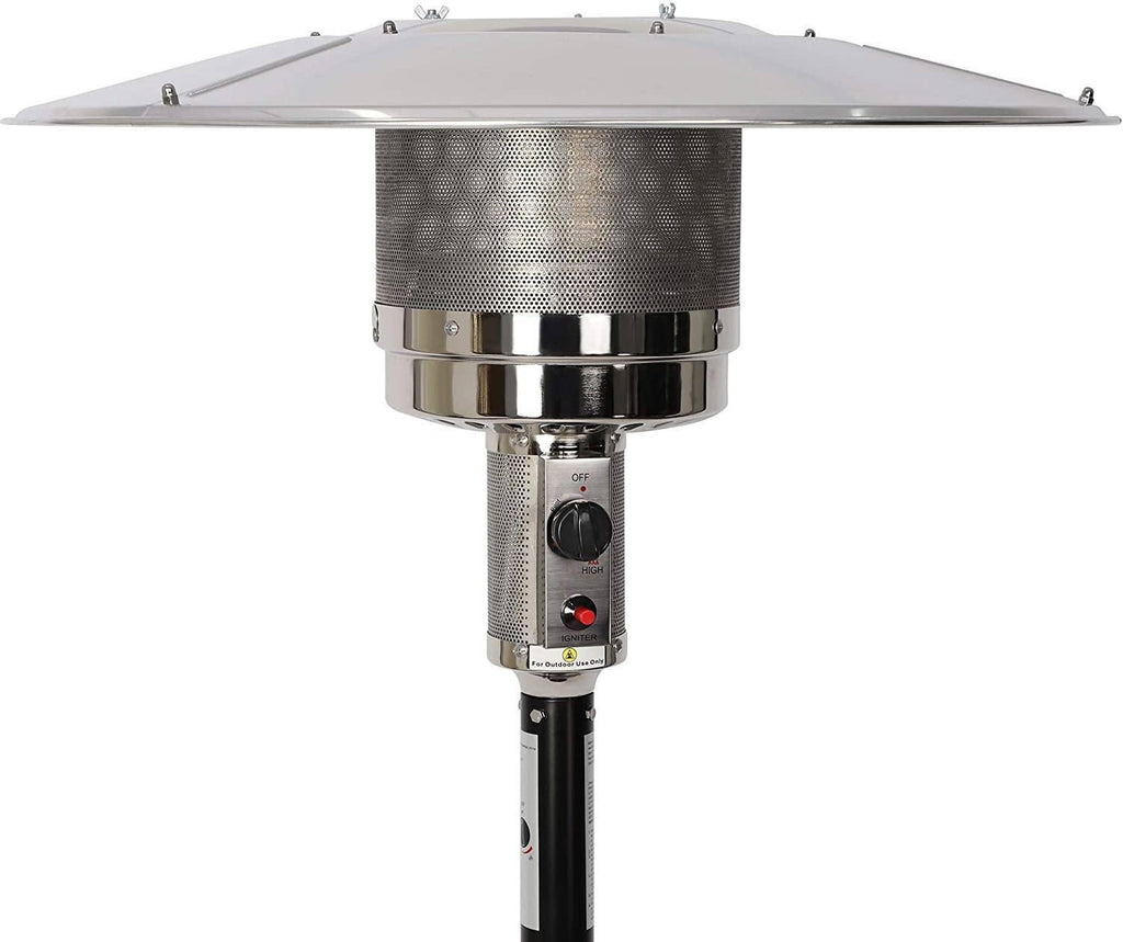 ALAREWO Outdoor Propane Heater Portable Patio Heater With Wheels 87 Inches Tall 36000 BTU for Commercial Courtyard (Black)