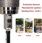 ALAREWO Outdoor Propane Heater Portable Patio Heater With Wheels 87 Inches Tall 36000 BTU for Commercial Courtyard (Black)