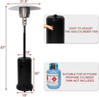 ALAREWO Outdoor Propane Heater Portable Patio Heater With Wheels 87 Inches Tall 36000 BTU for Commercial Courtyard (Black)
