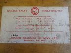 Joseph Bradbury and Sons GaraValve re-Seating Set 30 &45 degree