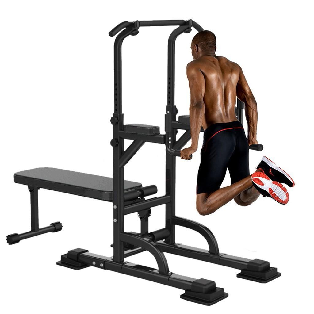 Workout Dip Station Sit Up Bench Adjusting Height Home Gym Pulls Up Dip Station