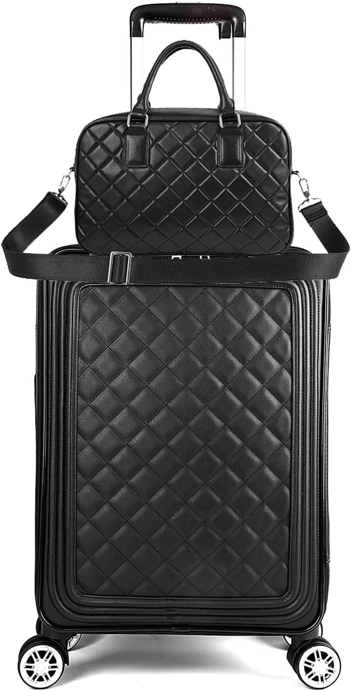 Travel Softside Upright Rugged Carry-On Luggage Sets with Spinner Wheels