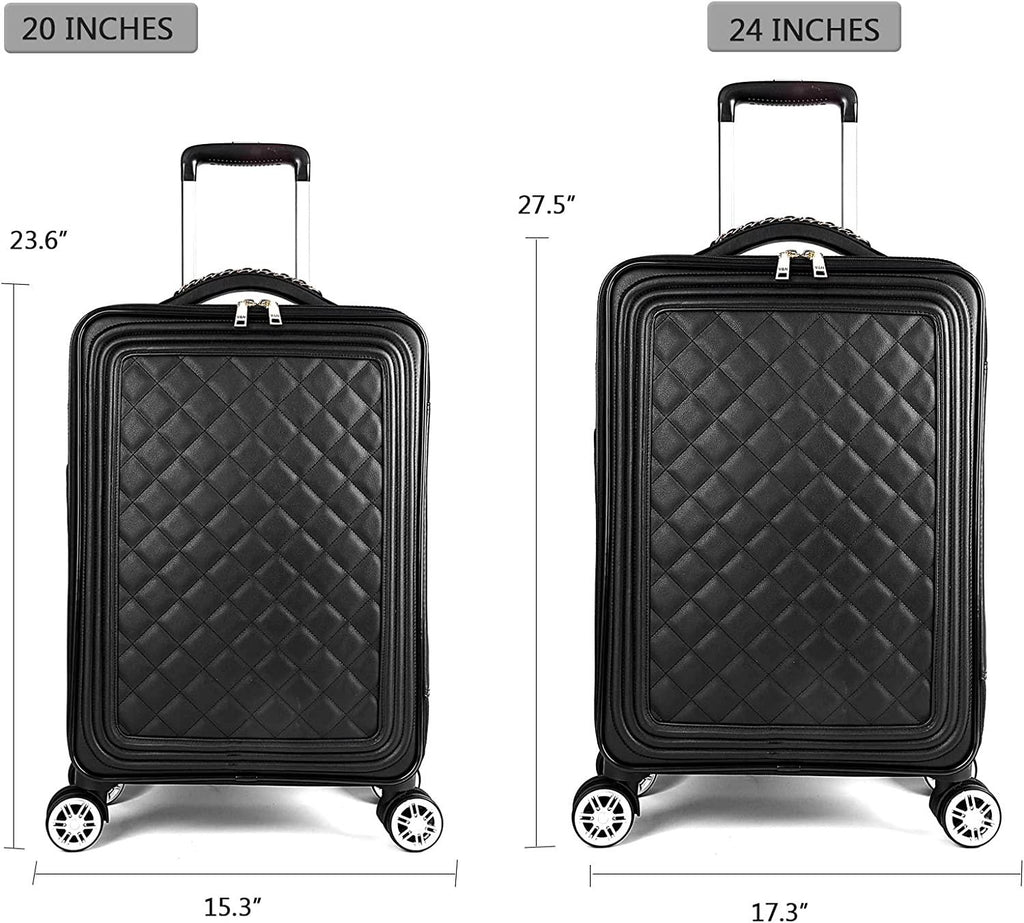 Travel Softside Upright Rugged Carry-On Luggage Sets with Spinner Wheels