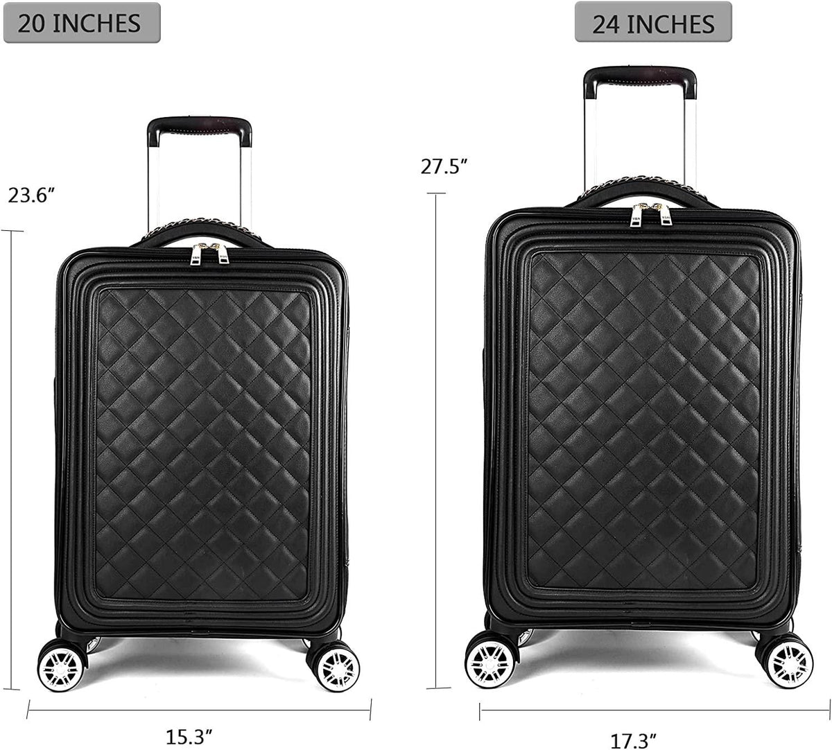 Travel Softside Upright Rugged Carry-On Luggage Sets with Spinner Wheels
