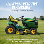 20x10.00-8 Tubeless Lawn Mower Tire and Wheel Assembly (2-Pack), 4-Ply Rear Tire with Steel Rim, 3/4" Bore &amp; 3/16" Keyway, 3.5" Offset Hub, S-Turf Tread, Riding Lawn Mower &amp; Garden Tractor