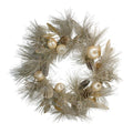 24 in. Artificial Unlit Glitter Champagne Gold Pomegranate Apple Pine Cone and Berry Christmas Wreath