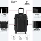 ALPHA Convoy 4-Wheel Spinner Carry-on Travel Bag