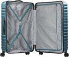 Boren Polycarbonate Hardside Rugged Travel Suitcase Luggage with 8 Spinner Wheels, Aluminum Handle, Teal, 2-Piece Set, USB Port in Carry-On