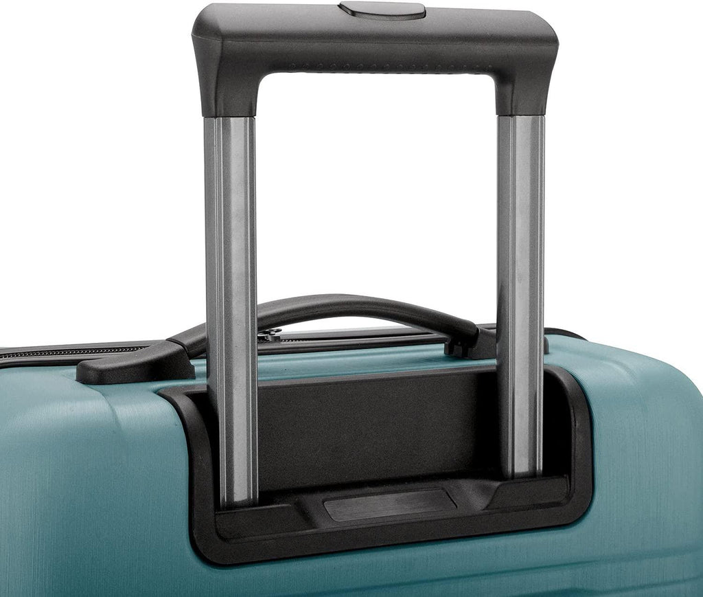 Boren Polycarbonate Hardside Rugged Travel Suitcase Luggage with 8 Spinner Wheels, Aluminum Handle, Teal, 2-Piece Set, USB Port in Carry-On